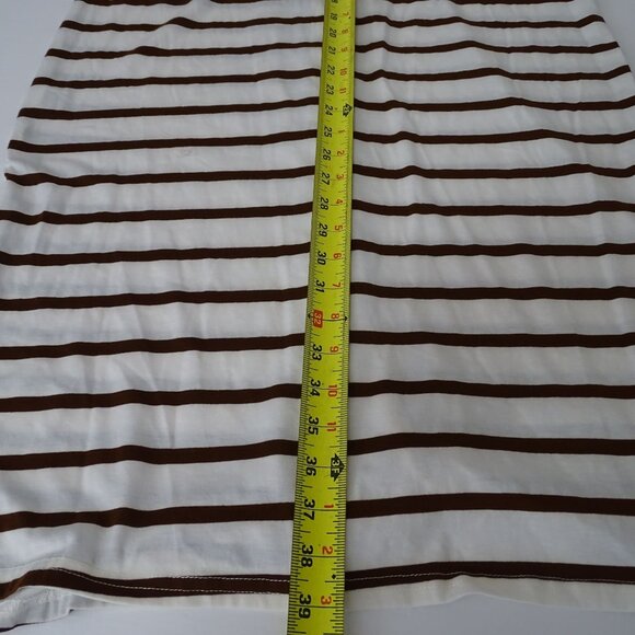 Shein Striped Cream Brown Pullover Sheath Dress Women Size XL 12 Sleeveless - Picture 11 of 11
